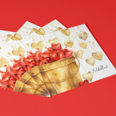 Eimer voller Roter Herzen und Goldener Liebe Karte