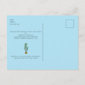 Eimer von Cacti Blue Oh Baby Dusche von Mail Annou Ankündigungspostkarte (Rückseite)