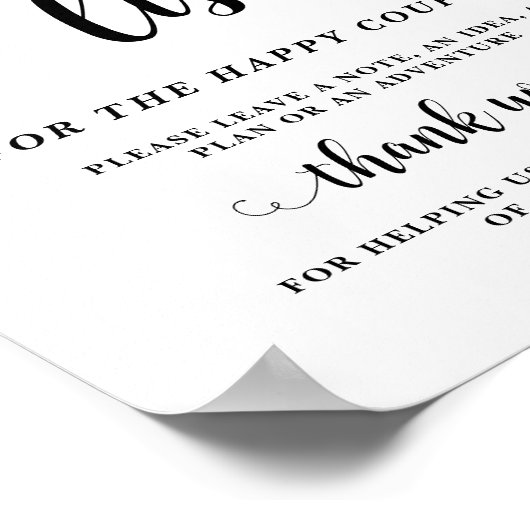 Eimerliste Hochzeitsplatz Poster (Ecke)