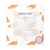 Eimerliste, Kawaii Orange Notizblock (Vorderseite)