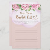 Eimerliste Mädchendusche im ersten Jahr (Vorne/Hinten)