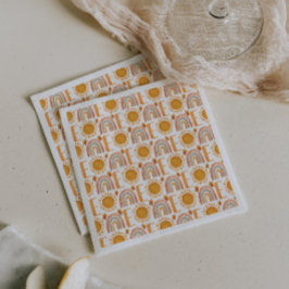 Ein 1. Geburtstag Wasserfarbe Boho Regenbogen und  Serviette