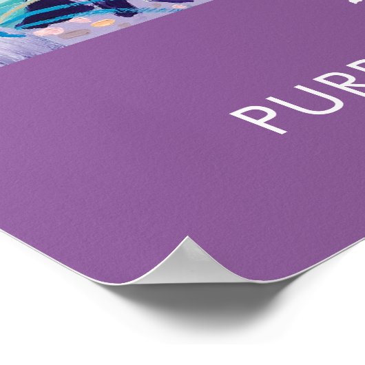 Ein 2 Poster von John Dyer. Lila Pinguin-Party (Ecke)