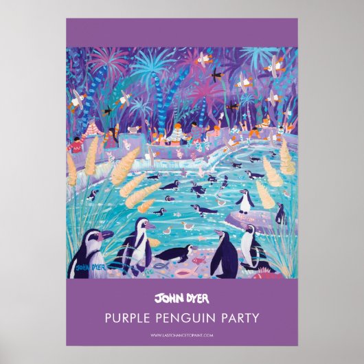 Ein 2 Poster von John Dyer. Lila Pinguin-Party (Vorne)