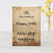 Ein 39. Geburtstag für eine Nase Karte (Gelbe Blume)