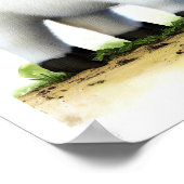 Ein 3D-Aquarellbild einer jungen Holstein-Kuh Poster (Ecke)