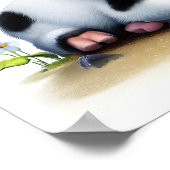 Ein 3D-Aquarellbild einer jungen Holstein-Kuh Poster (Ecke)