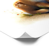 Ein 3D-Aquarellbild eines jungen Hirsches Poster (Ecke)