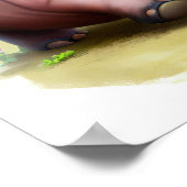 Ein 3D-Aquarellbild eines Niedlichen Hippopotamus Poster (Ecke)