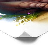 Ein 3D-Aquarellbild eines Niedlichen Hippopotamus Poster (Ecke)