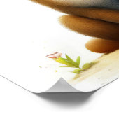 Ein 3D-Aquarellbild eines Niedlichen jungen Bobcat Poster (Ecke)