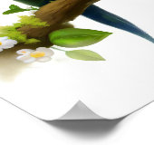 Ein 3D-Bild eines blau gekrönten Hängepapagei Poster (Ecke)