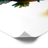 Ein 3D-Bild eines Niedlichen braunen Papagei Poster (Ecke)