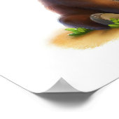 Ein 3D-Bild eines Niedlichen jungen Bulls Poster (Ecke)