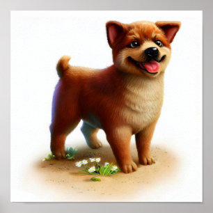 Ein 3D-Gemälde eines australischen Cattle Dog Poster