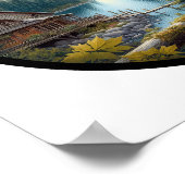 Ein 3D-Rundbild einer schönen Calico Katze Poster (Ecke)