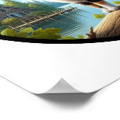 Ein 3D-Rundbild einer schönen Calico Katze Poster (Ecke)