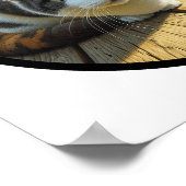 Ein 3D-Rundbild einer schönen Calico Katze Poster (Ecke)