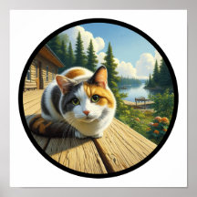 Ein 3D-Rundbild einer schönen Calico Katze