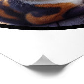 Ein 3D-Rundbild einer schönen Calico Katze Poster (Ecke)