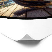 Ein 3D-Rundbild einer schönen Calico Katze Poster (Ecke)