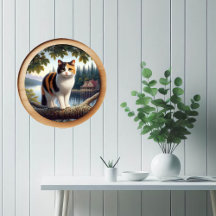 Ein 3D-Rundbild einer schönen Calico Katze