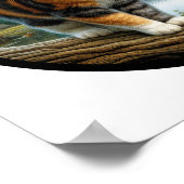 Ein 3D-Rundbild einer schönen Calico Katze Poster (Ecke)