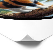 Ein 3D-Rundbild einer schönen Calico Katze Poster (Ecke)