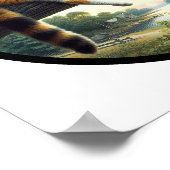 Ein 3D-Rundbild einer schönen Calico Katze Poster (Ecke)