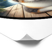 Ein 3D-Rundbild einer schönen Calico Katze Poster (Ecke)