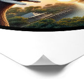 Ein 3D-Rundbild einer schönen Calico Katze Poster (Ecke)