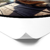 Ein 3D-Rundbild einer schönen Calico Katze Poster (Ecke)