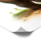 Ein 3D-Wasserfarbenbild eines Bactrian-Kamels Poster (Ecke)