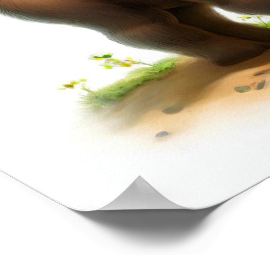 Ein 3D-Wasserfarbenbild eines Bactrian-Kamels Poster (Ecke)