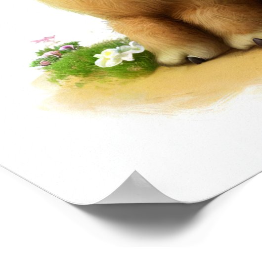 Ein 3D-Wasserfarbenbild eines Bactrian-Kamels Poster (Ecke)