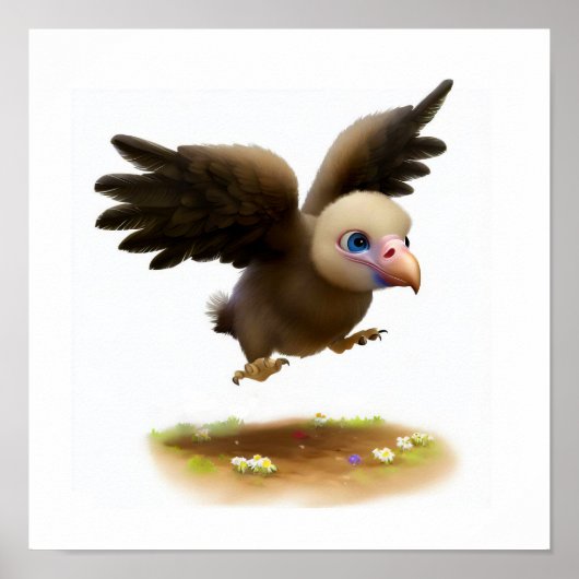 Ein 3D-Wasserfarbenbild eines Kondors Poster (Vorne)