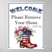 Ein 4. Juli Bitte Schuhe Entfernen Schild (Vorne)