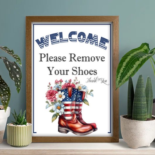 Ein 4. Juli Bitte Schuhe Entfernen Schild