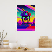 Ein 60er Inspirierte Skeleton Robot Poster (Küche)