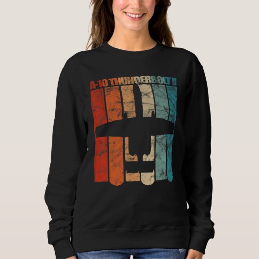 Ein A 10 Thunderbolt Ii Warthog Flugzeug Retro-Far Sweatshirt (Vorderseite)