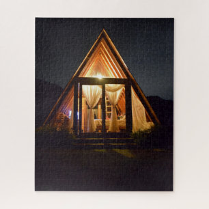EIN A-Rahmen-Ferienhaus NACHT Puzzle