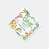 Ein A-Saurus-Junge-Dinosaurier 1. Geburtstag Serviette (Ecke)
