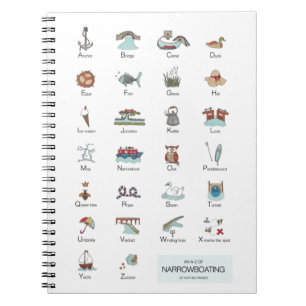 Ein A-Z-Notebook mit schmalem Bootverhalten Notizblock