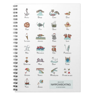 Ein A-Z-Notebook mit schmalem Bootverhalten Notizblock