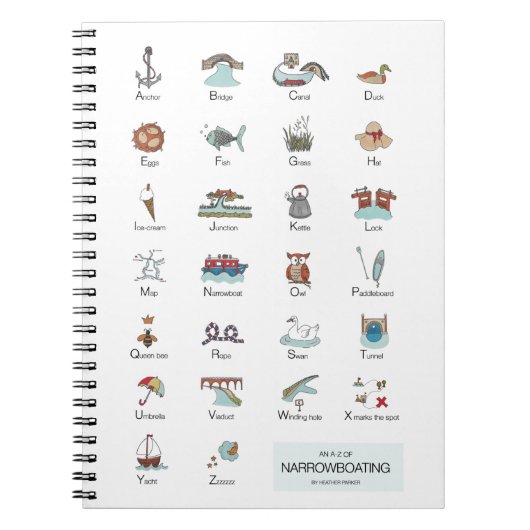 Ein A-Z-Notebook mit schmalem Bootverhalten Notizblock (Vorderseite)