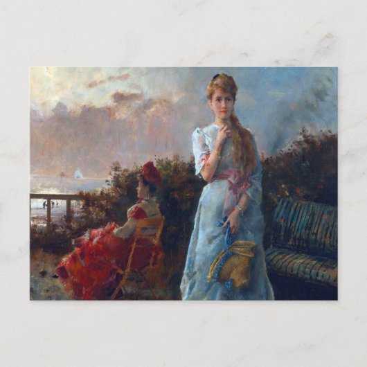 Ein Abend am Meer von Alfred Stevens Postkarte (Vorderseite)