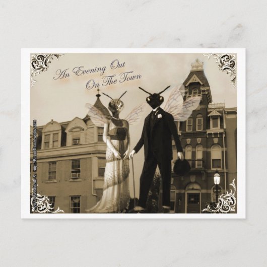 Ein Abend auf der Postkarte der Stadt (Vorderseite)