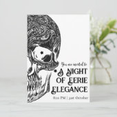 Ein Abend der Eerie Elegance Luxus Halloween Einladung (Stehend Vorderseite)