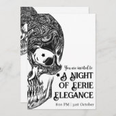 Ein Abend der Eerie Elegance Luxus Halloween Einladung (Vorne/Hinten)