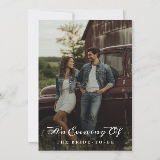 Ein Abend des Hochzeitsstils des modernen Brautpar Einladung (Vorderseite)